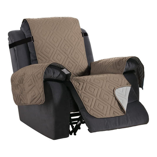 Smarcute 1 Seater Reversible Non-Slip Recliner Chair Cushion with Straps