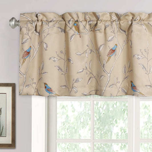 Smarcute Vintage Bird Printed Curtain - 2X 132x46cm