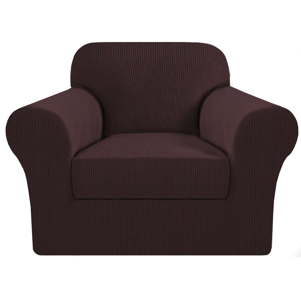 Smarcute 1 Seater 2-Piece Spandex Stretch Anti-Slip Sofa Cover