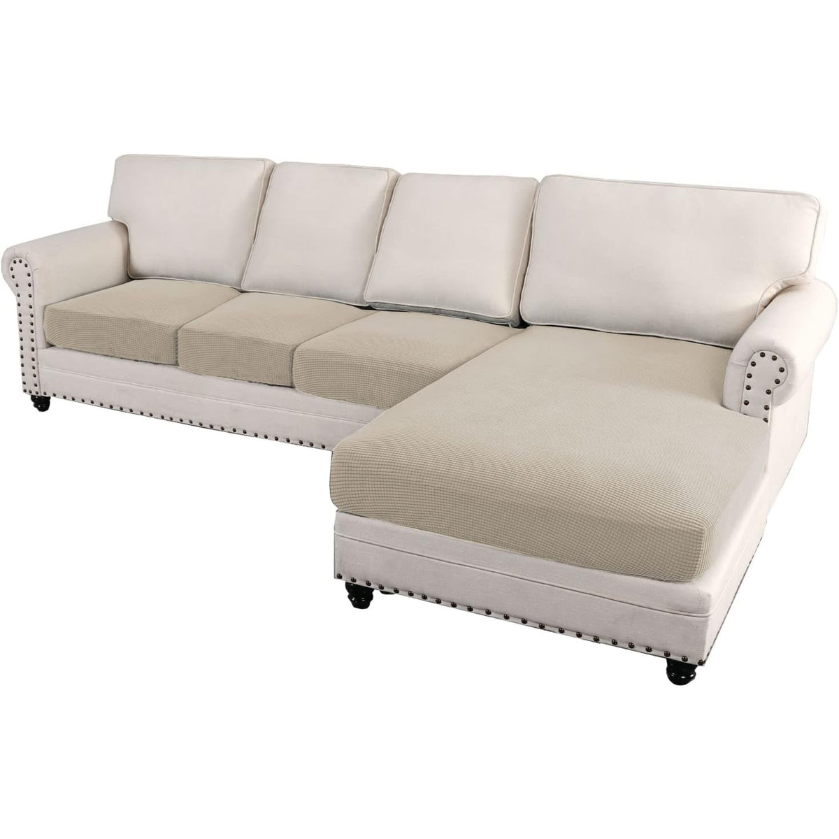 Smarcute L-shaped Sectional Sofa Covers Couch Lounge Cushion Cover