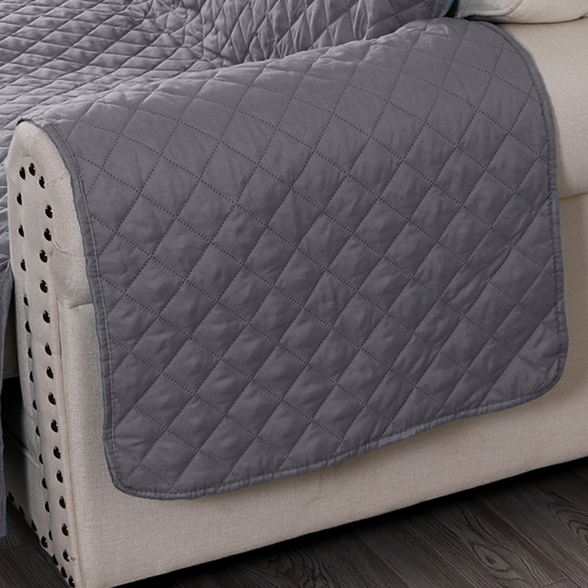 Smarcute 2 Seater and 1 Chaise Lounge L-shaped Reversible Slipcover