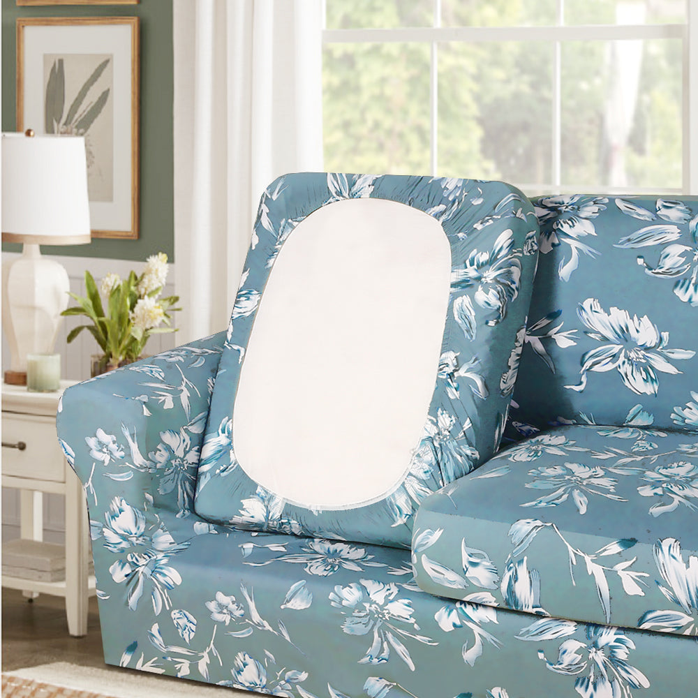 Smarcute 3 Seater Stretch Floral Pattern 4 Pieces Seperated Sofa Covers