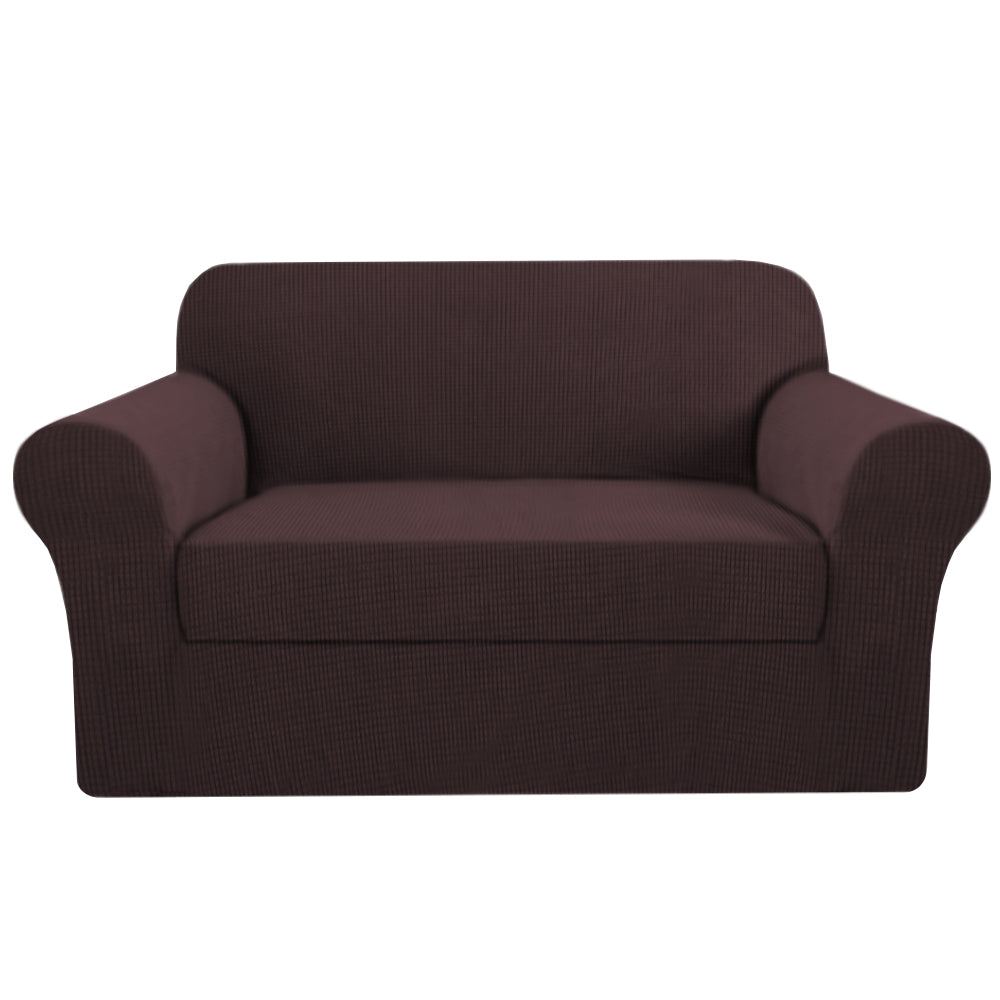 Smarcute 2 Seater 2-Piece Spandex Stretch Anti-Slip Sofa Cover