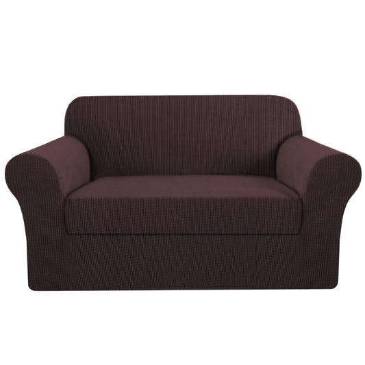 Smarcute 2 Seater 2-Piece Spandex Stretch Anti-Slip Sofa Cover