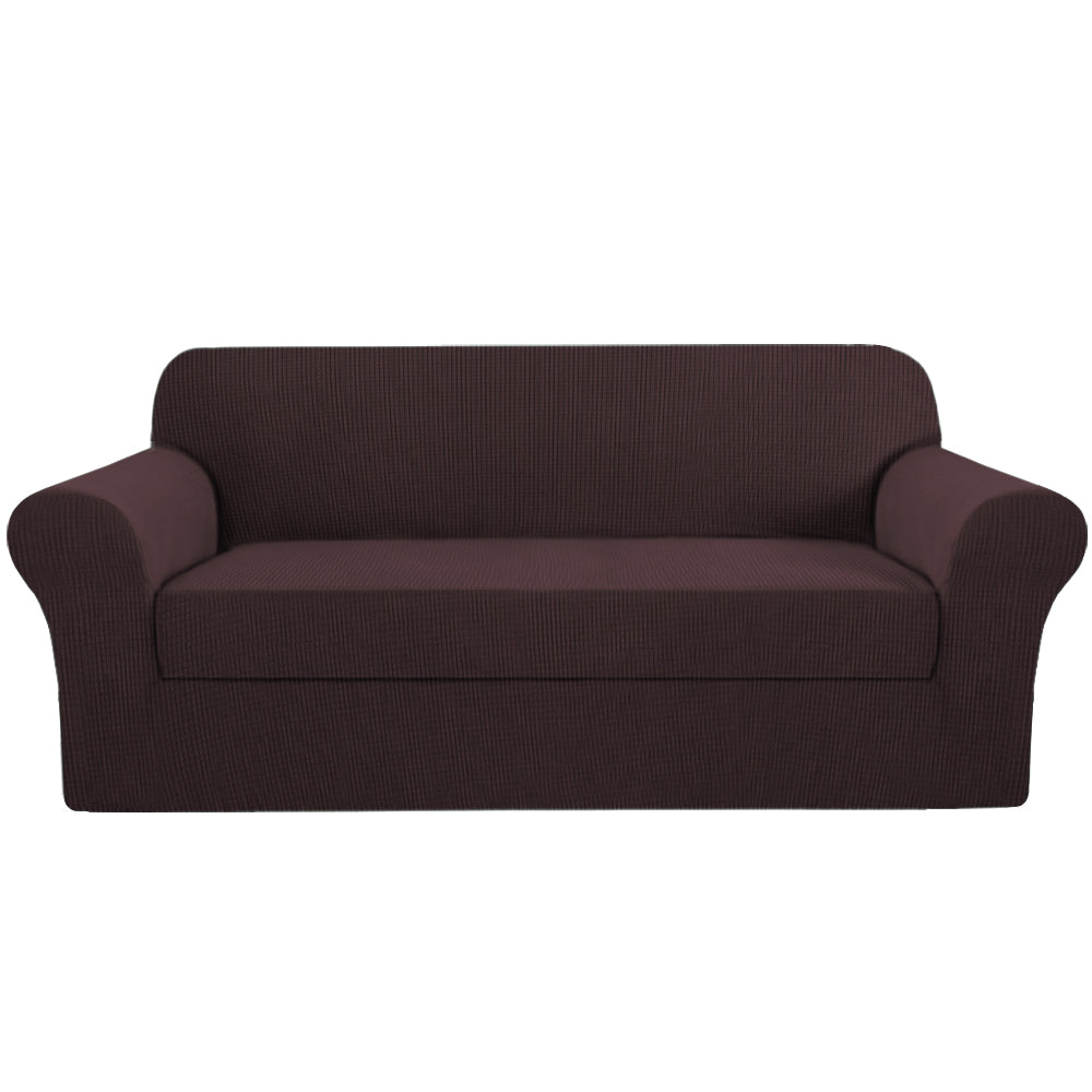 Smarcute 3 Seater 2-Piece Spandex Stretch Anti-Slip Sofa Cover