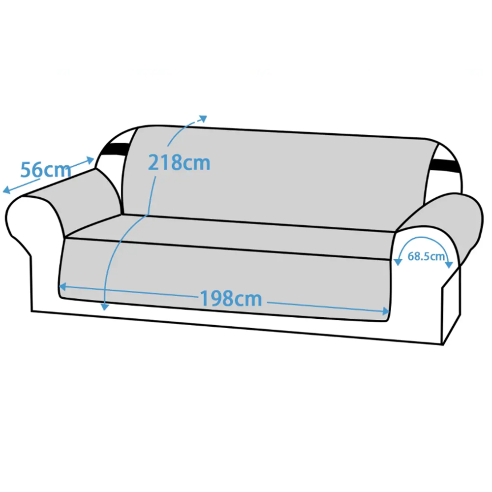 Smarcute 4 Seater Velvet Sofa Couch Cushion With Elastic Straps