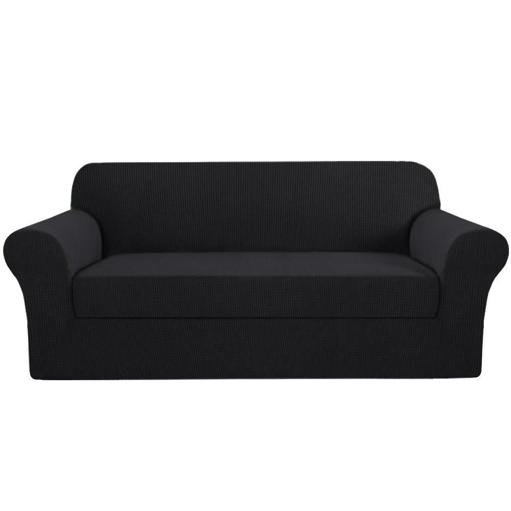 Smarcute 3 Seater 2-Piece Spandex Stretch Anti-Slip Sofa Cover