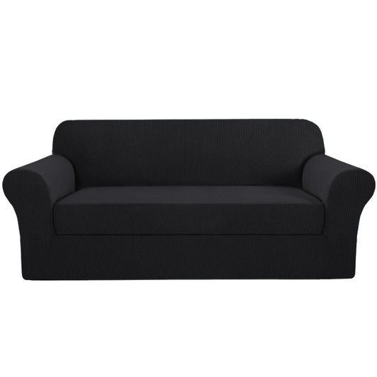 Smarcute 3 Seater 2-Piece Spandex Stretch Anti-Slip Sofa Cover
