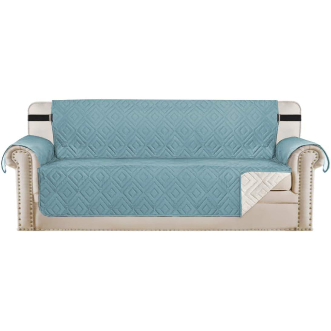 Smarcute 4 Seater Reversible Non-Slip Sofa Cushion with Straps