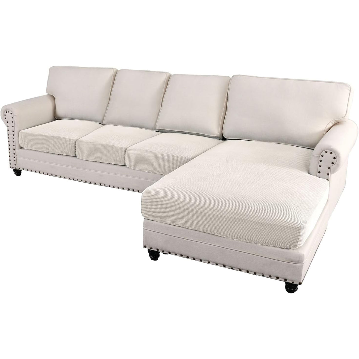 Smarcute L-shaped Sectional Sofa Covers Couch Lounge Cushion Cover