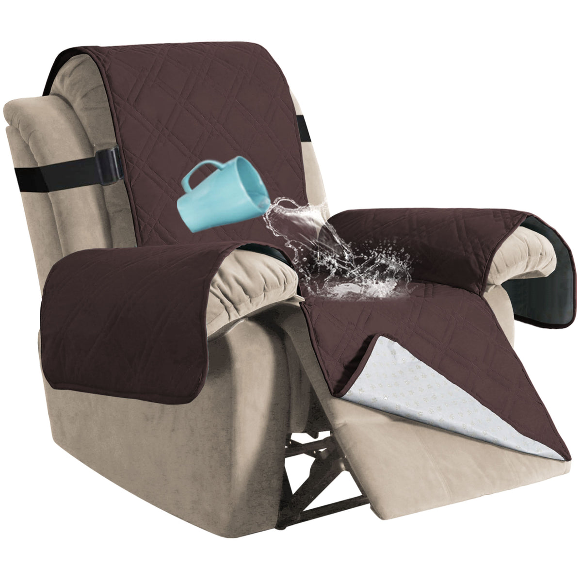 Smarcute 1 Seater Waterproof Oversized Recliner Chair Cover