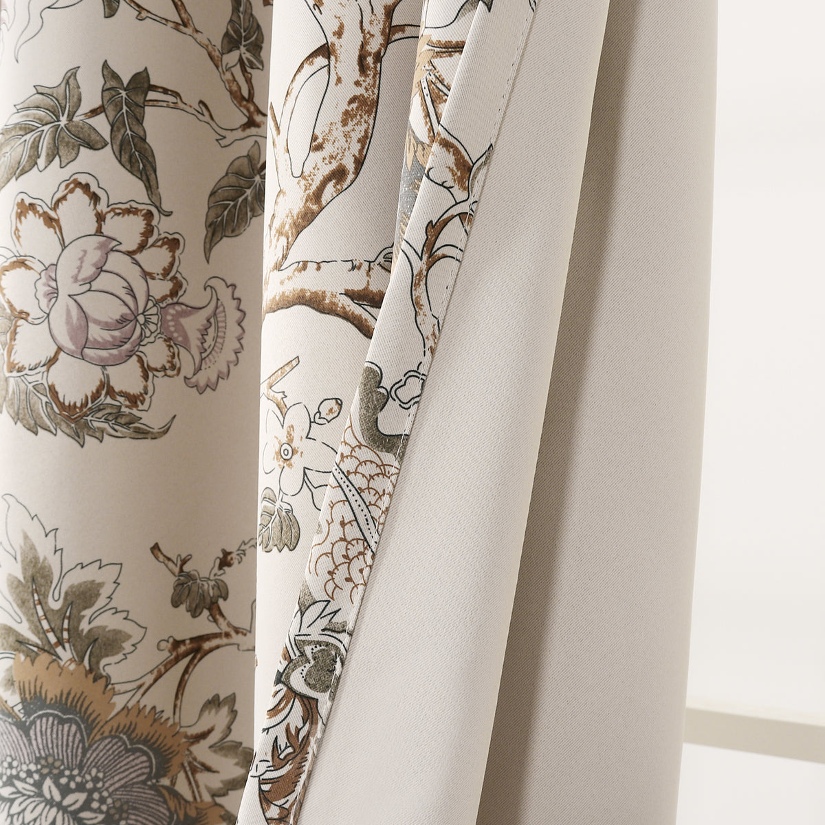 Smarcute Blockout Classic Floral Grommet Curtain - 2X 132x213cm