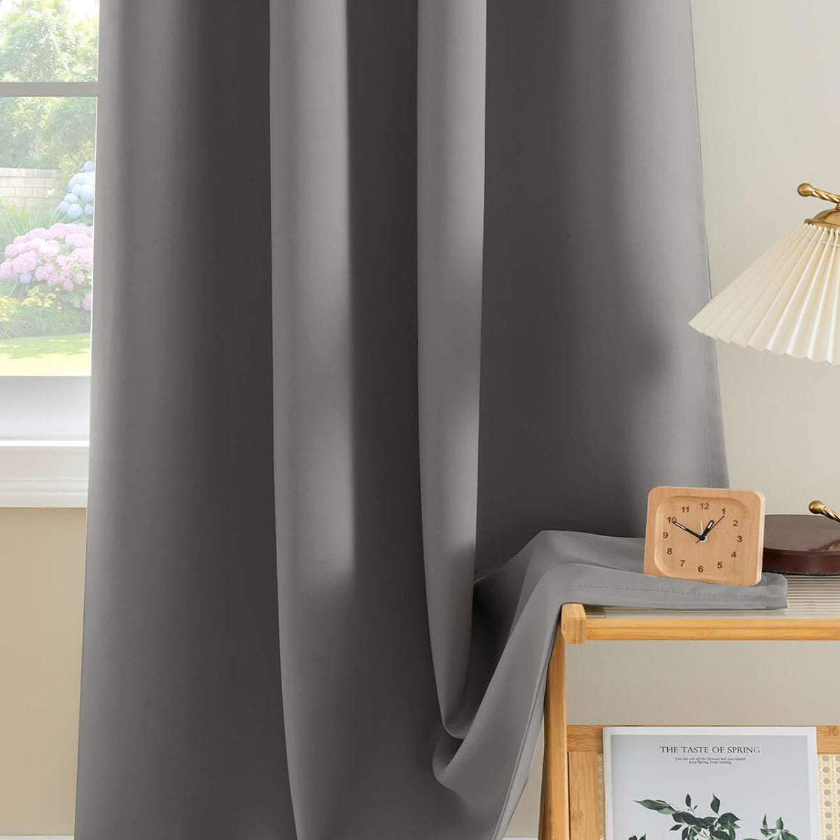 Smarcute Blockout Grommet Solid Curtain - 2X 132x183cm