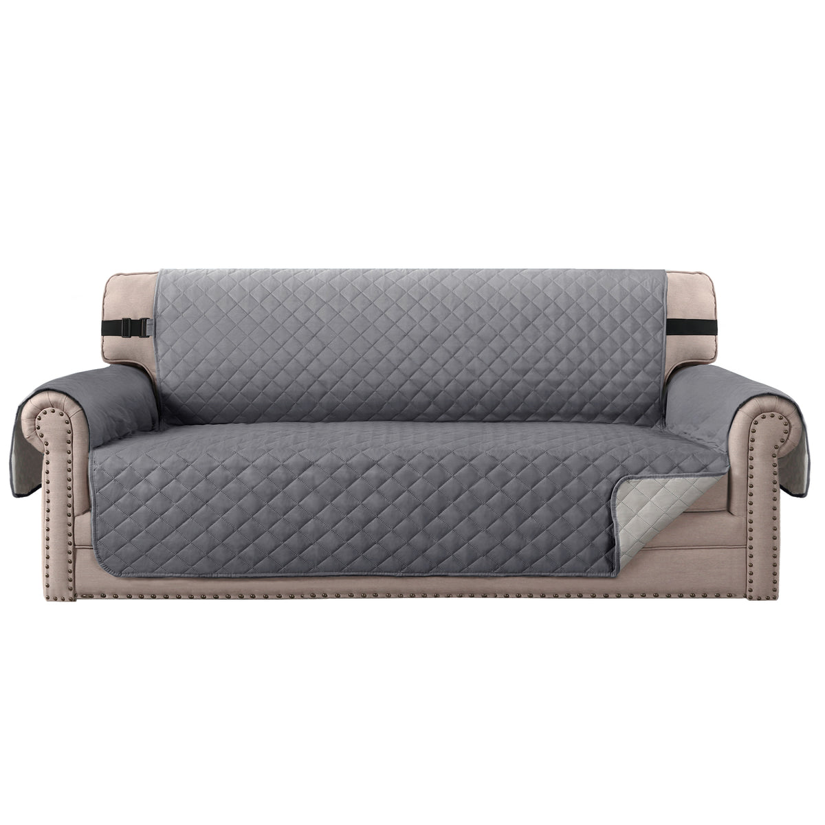 Smarcute 3 Seater Quilted Reversible Sofa Cushion with Straps