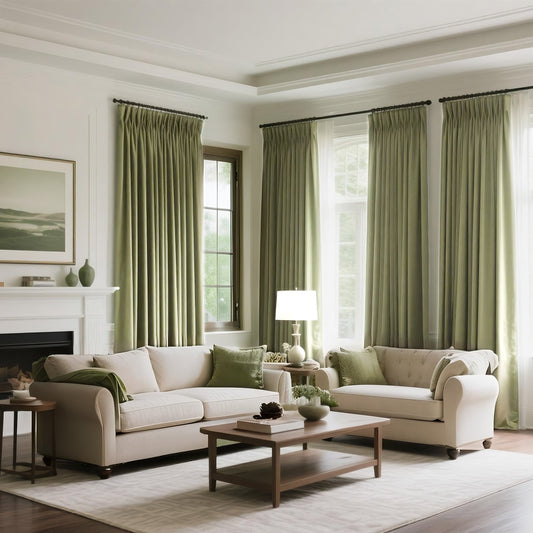Lun Herringbone Pinstripe Premium Linen Blended Curtain Pleated
