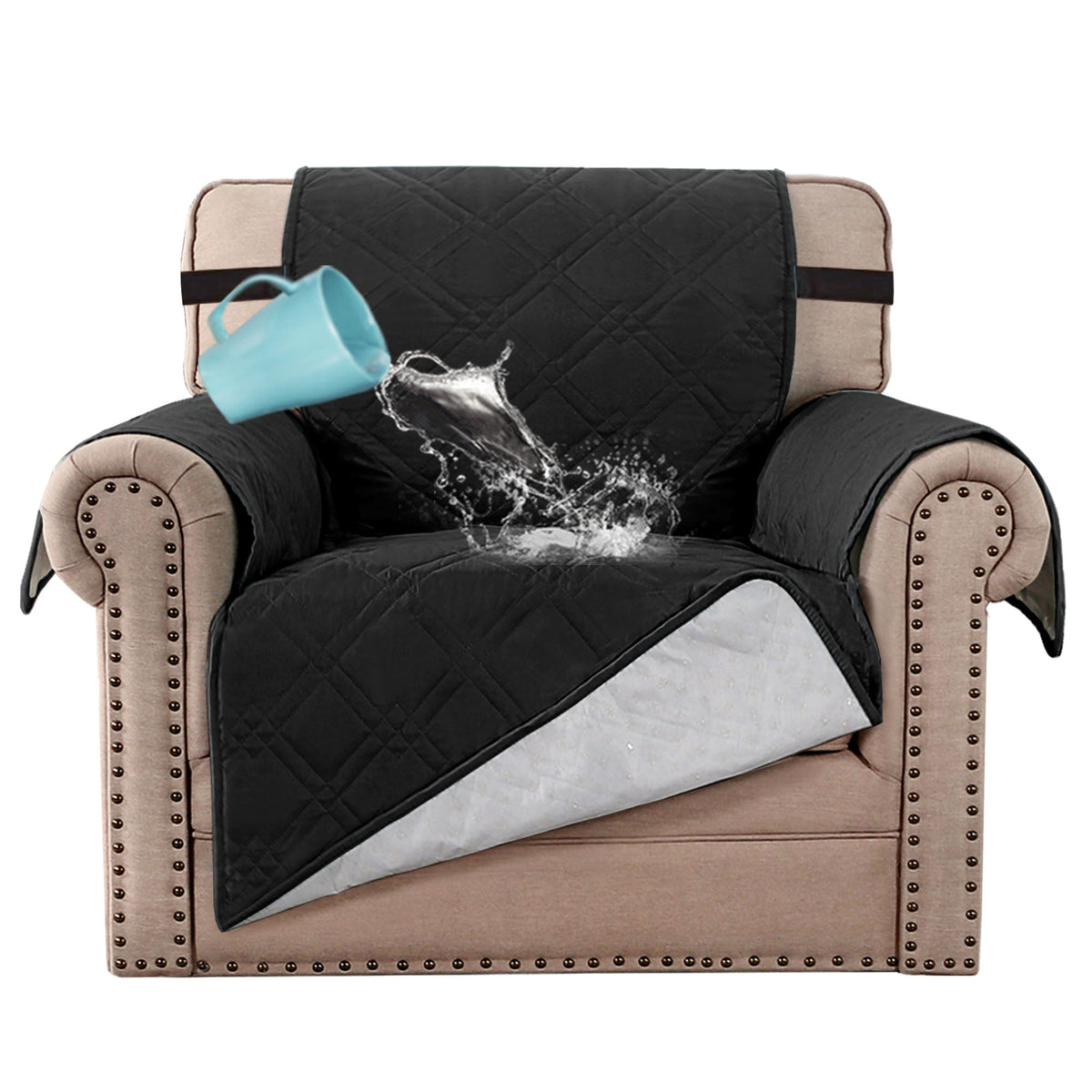 Smarcute 1 Seater Waterproof Armchair Covers Sofa Protector