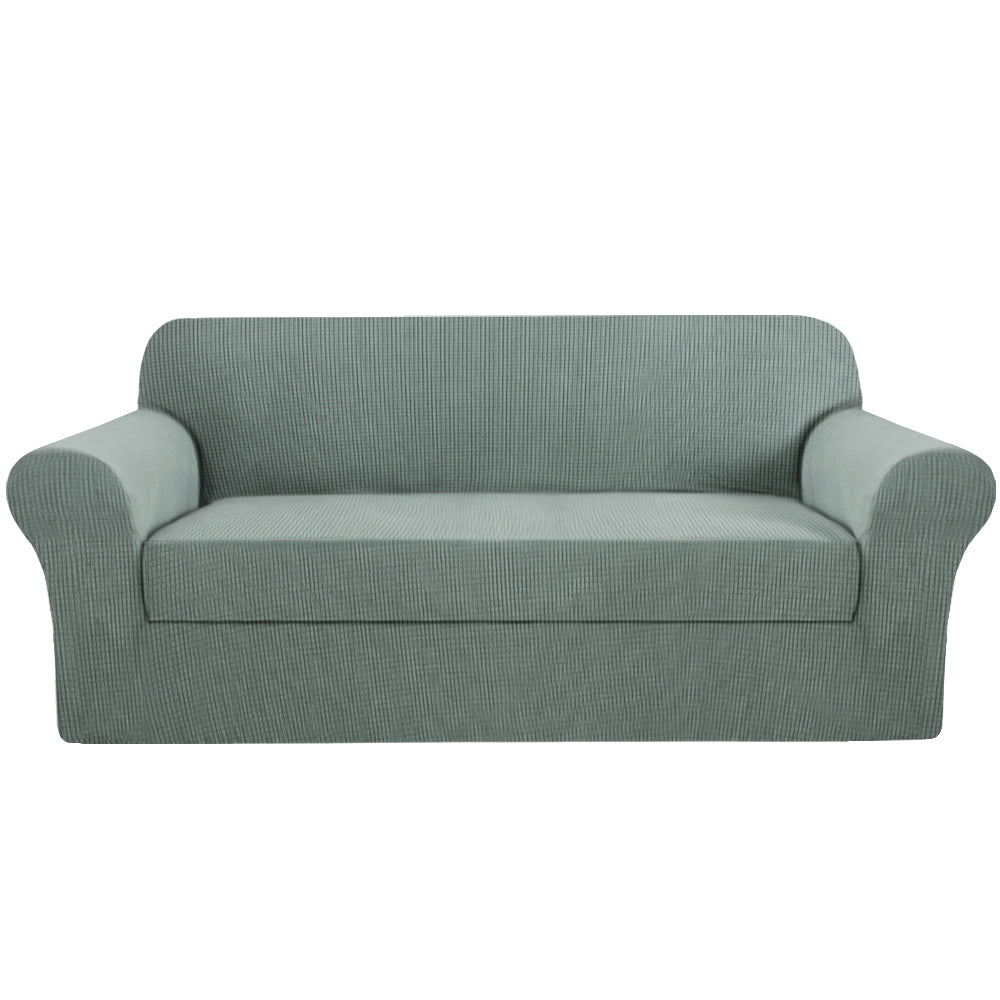 Smarcute 3 Seater 2-Piece Spandex Stretch Anti-Slip Sofa Cover