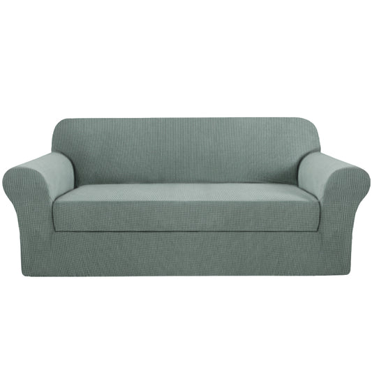 Smarcute 3 Seater 2-Piece Spandex Stretch Anti-Slip Sofa Cover