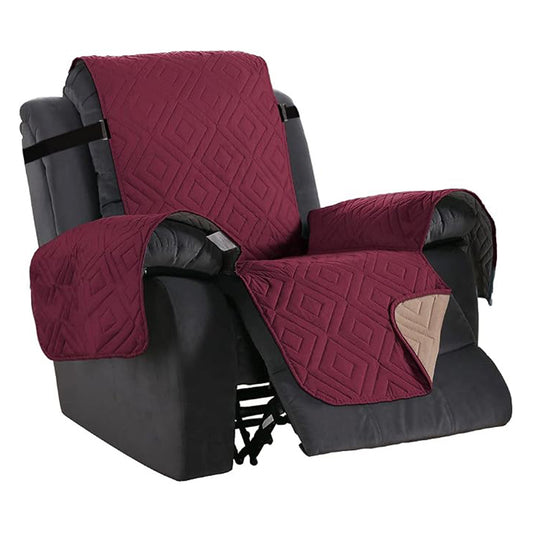 Smarcute 1 Seater Reversible Non-Slip Recliner Chair Cushion with Straps
