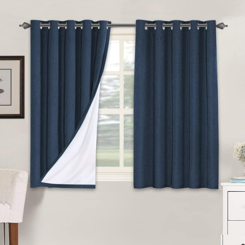 Smarcute Blockout Faux Linen Grommet Curtain - 2X 168x137cm