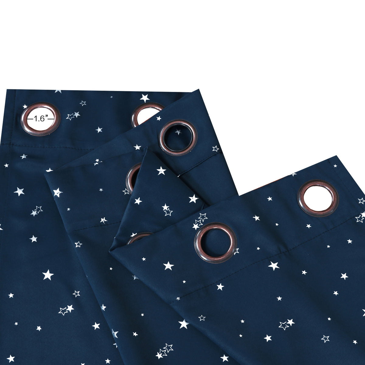 Smarcute Blockout Twinkle Star Printed Grommet Curtain - 2X 132x160cm