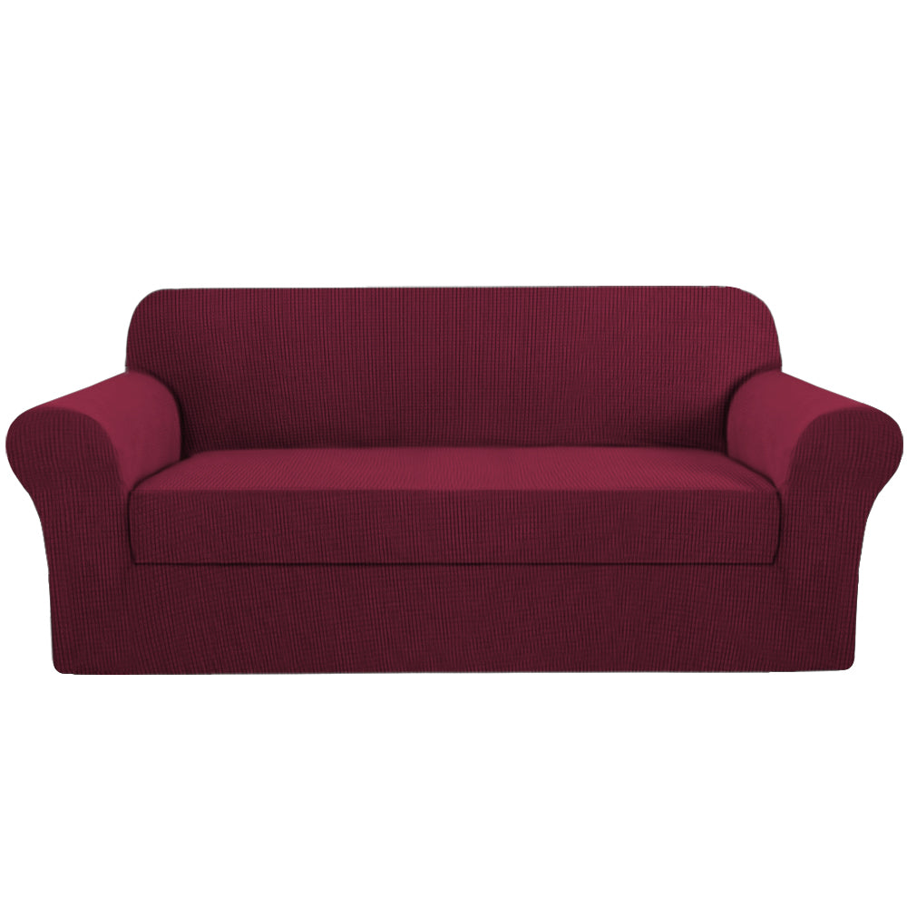 Smarcute 3 Seater 2-Piece Spandex Stretch Anti-Slip Sofa Cover