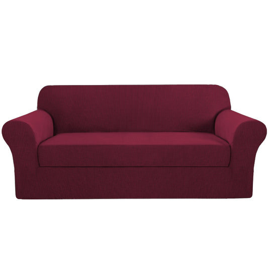 Smarcute 3 Seater 2-Piece Spandex Stretch Anti-Slip Sofa Cover