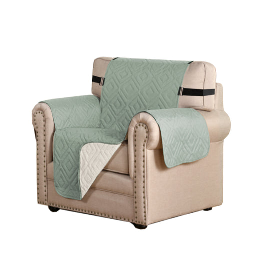 Smarcute 1 Seater Quilted Reversible Pet Friendly Sofa Cover with Straps