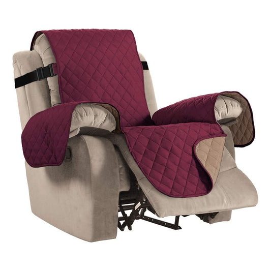 Smarcute 1 Seater Quilted Reversible Recliner Chair Cushion with Straps