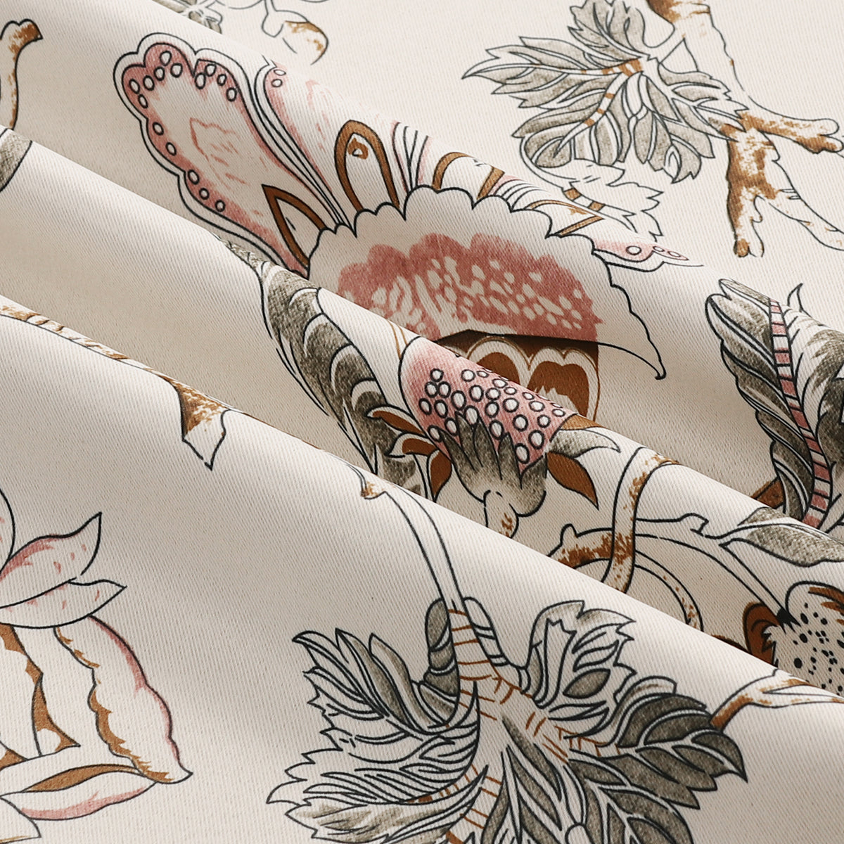 Smarcute Blockout Classic Floral Grommet Curtain - 2X 132x213cm