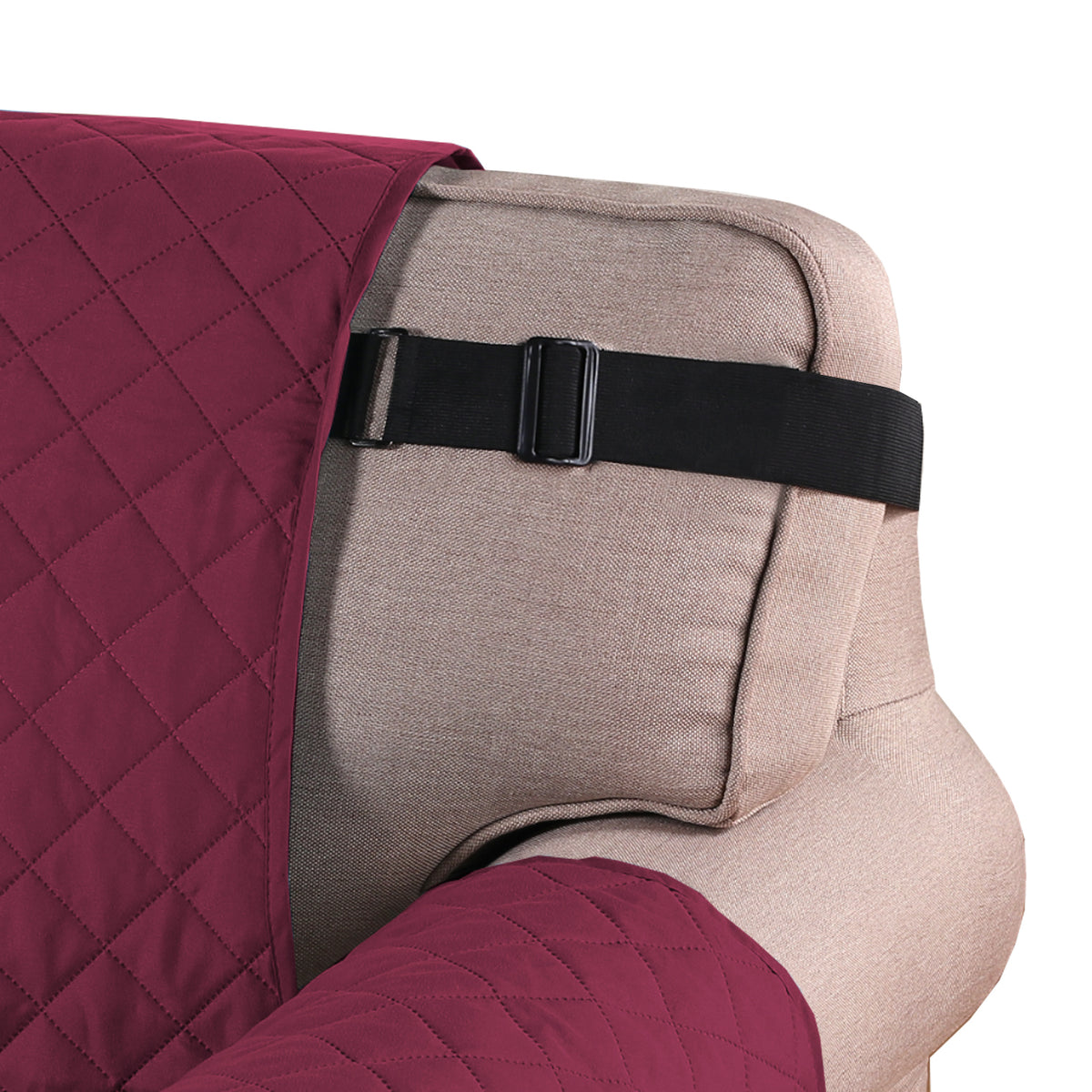 Smarcute 1 Seater Quilted Reversible Recliner Chair Cushion with Straps