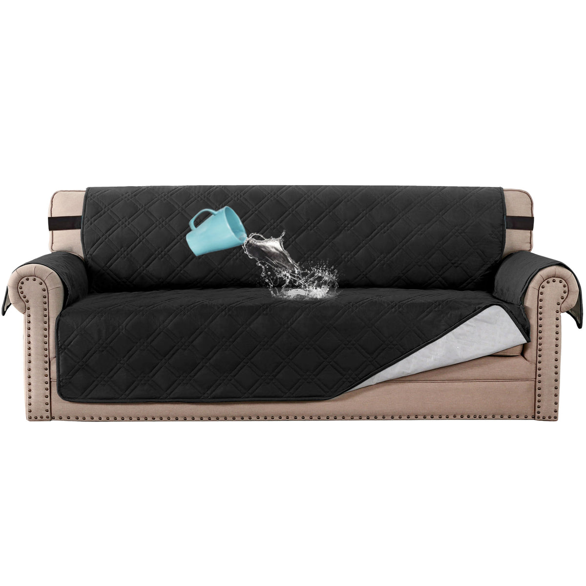 Smarcute 3 Seater Waterproof Sofa Cover Couch Cushion Furniture Protector