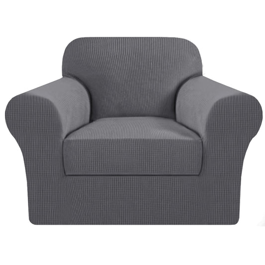 Smarcute 1 Seater 2-Piece Spandex Stretch Anti-Slip Sofa Cover