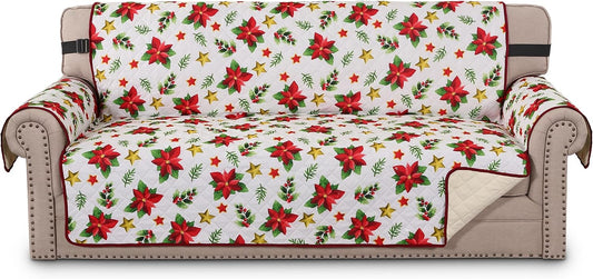 Smarcute 3 Seater Christmas Sofa Couch Cushion with Straps
