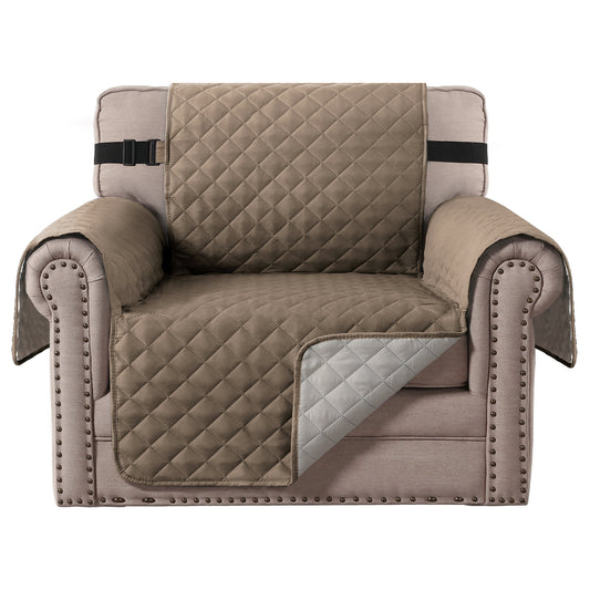 Smarcute 1 Seater Quilted Reversible Armchair Sofa Cushion with Straps