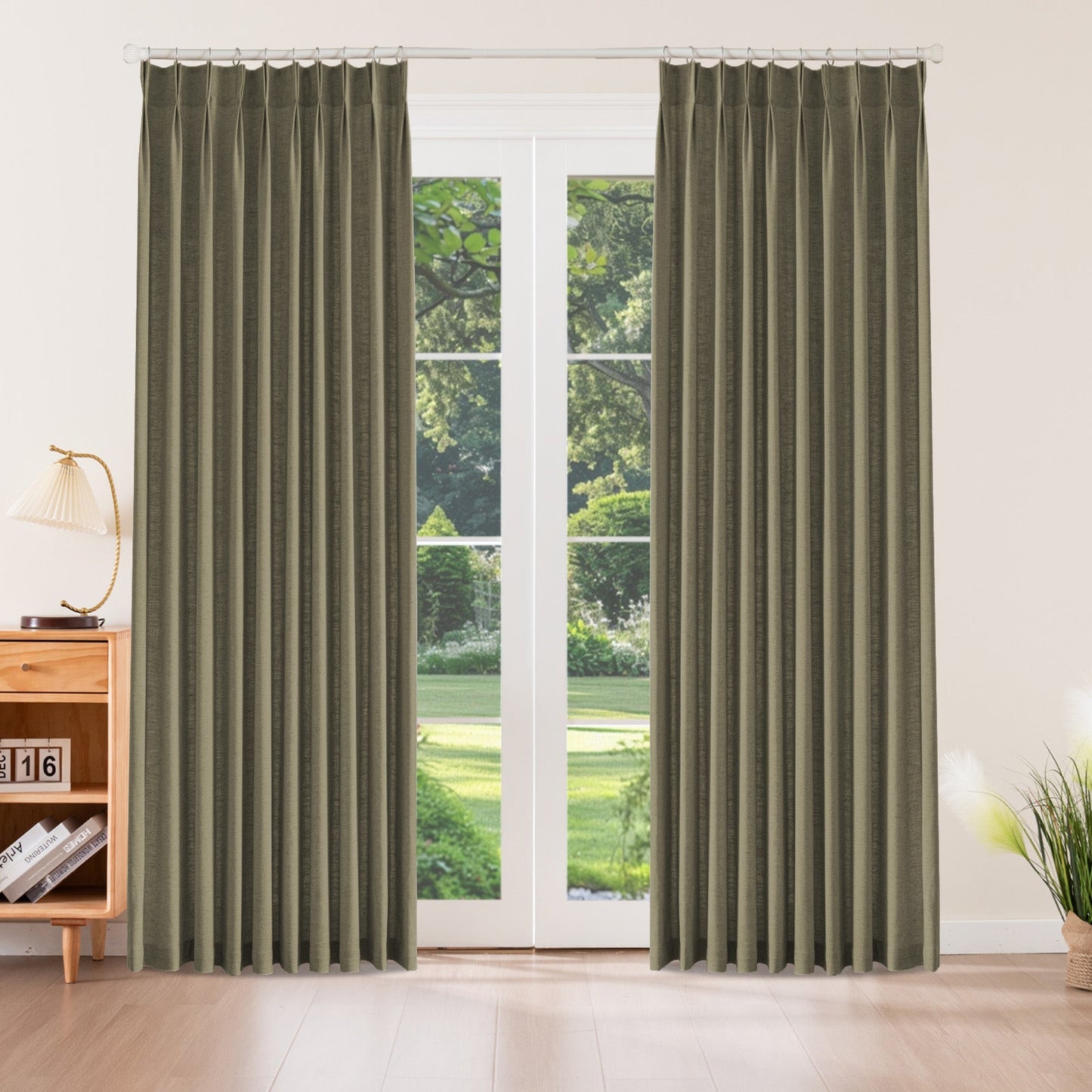 Caelis Textured Linen Cotton Blend Curtain Pleated