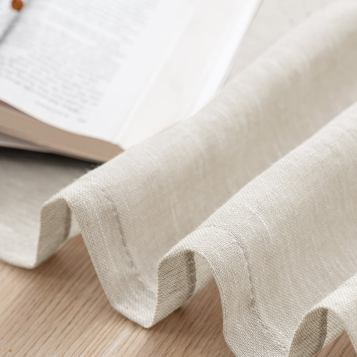 Smarcute Faux Linen Semi-sheer Grommet Curtain - 2X 132x274cm