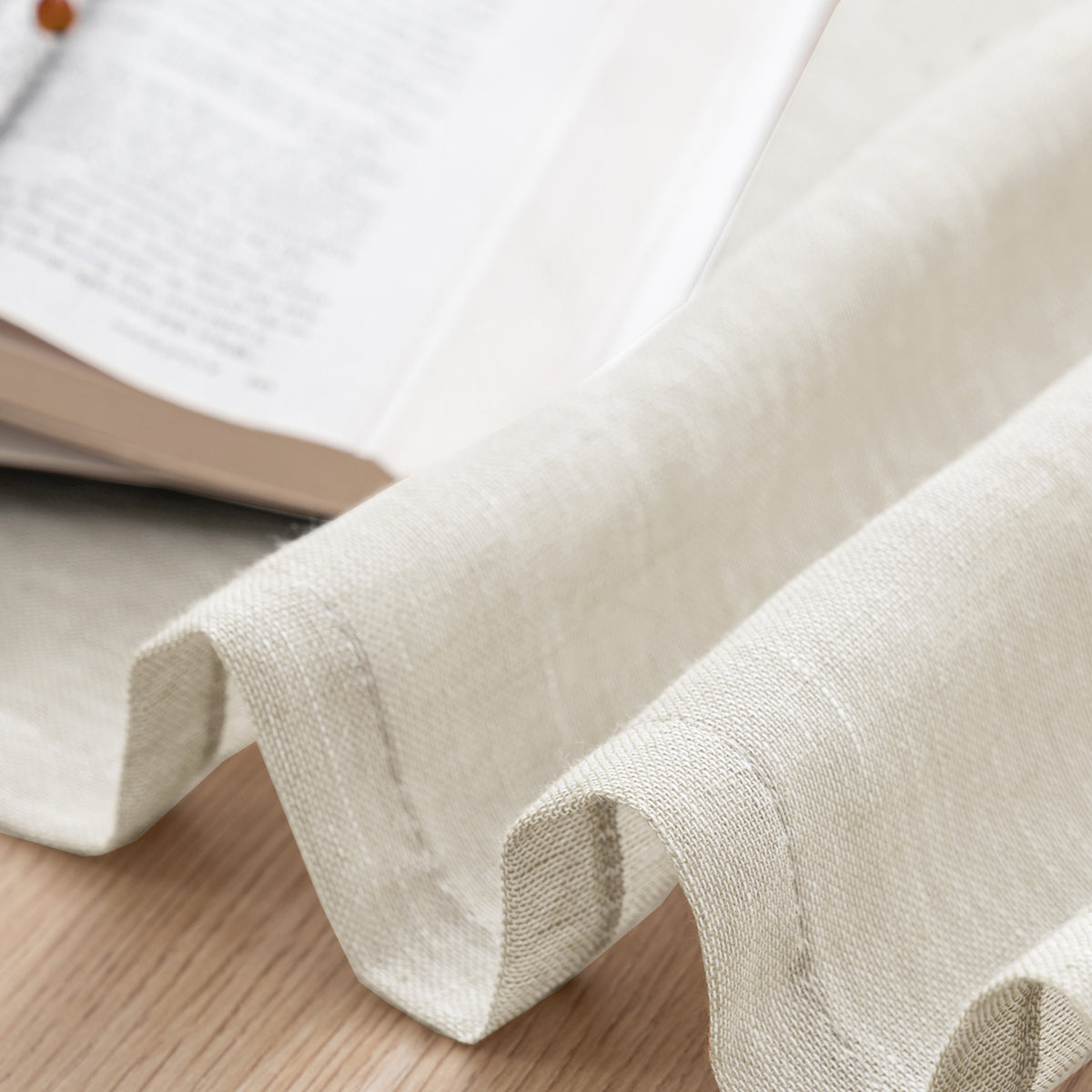 Smarcute Faux Linen Semi-sheer Grommet Curtain - 2X 132x213cm