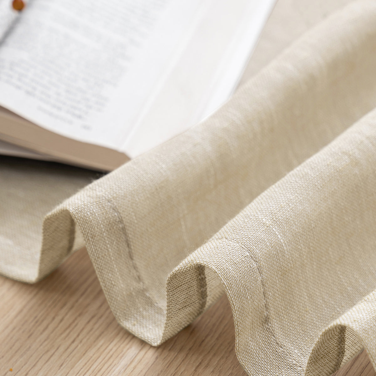 Smarcute Faux Linen Semi-sheer Grommet Curtain - 2X 132x213cm