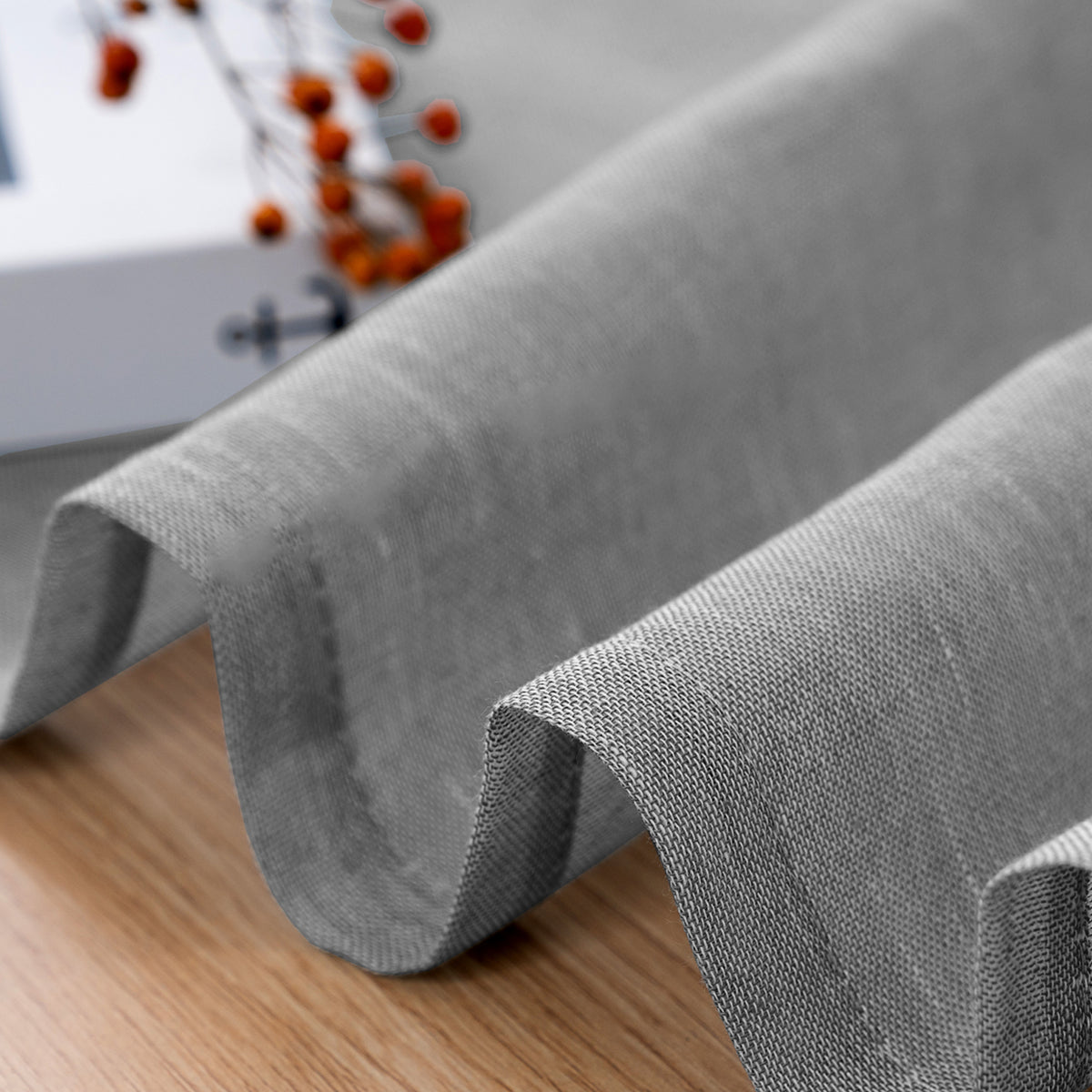 Smarcute Faux Linen Semi-sheer Grommet Curtain - 2X 132x243cm