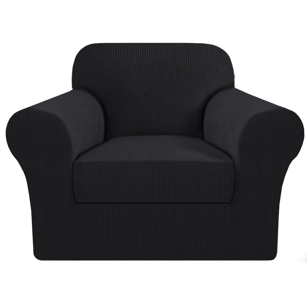 Smarcute 1 Seater 2-Piece Spandex Stretch Anti-Slip Sofa Cover