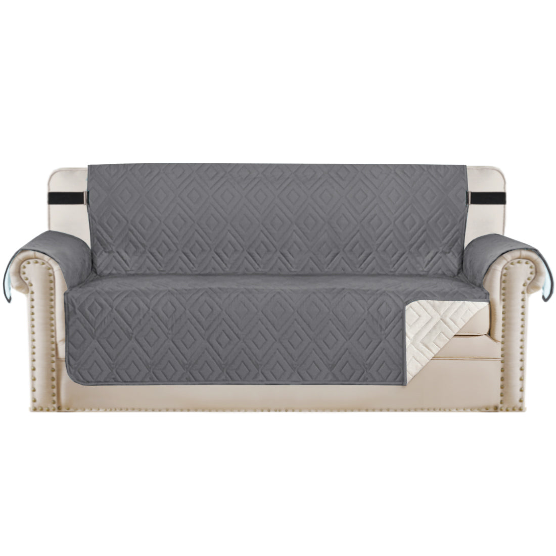Smarcute 4 Seater Reversible Non-Slip Sofa Cushion with Straps