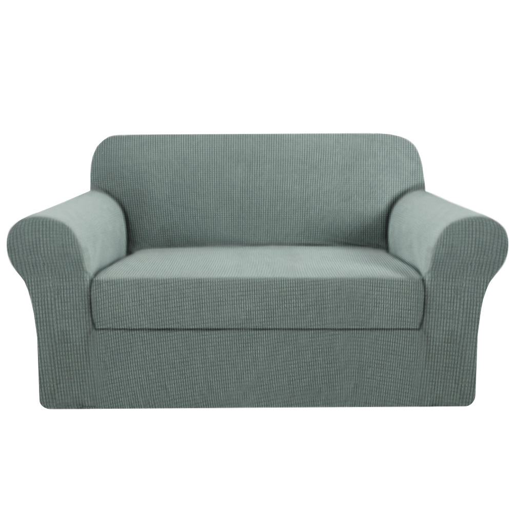 Smarcute 2 Seater 2-Piece Spandex Stretch Anti-Slip Sofa Cover
