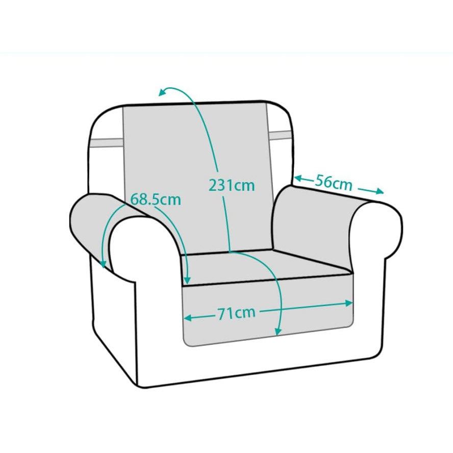 Smarcute 1 Seater Quilted Pet Friendly Recliner Chair Cover with Straps