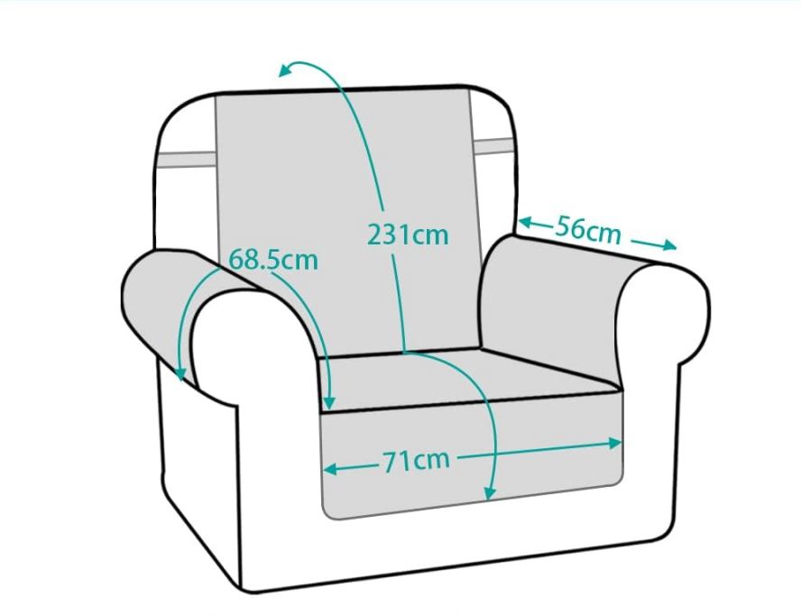 Smarcute 1 Seater Quilted Pet Friendly Recliner Chair Cover with Straps