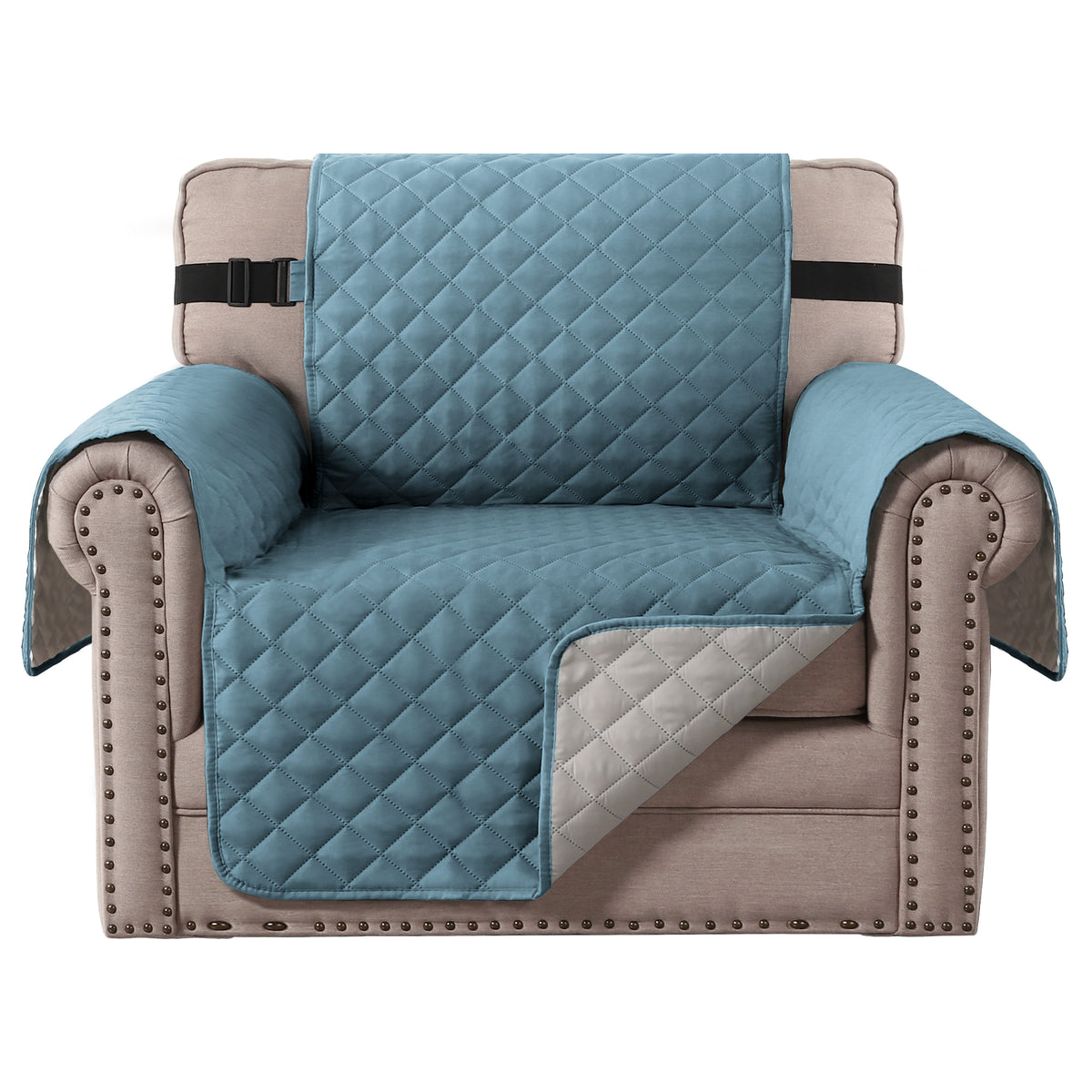 Smarcute 1 Seater Quilted Reversible Sofa Cushion with Straps