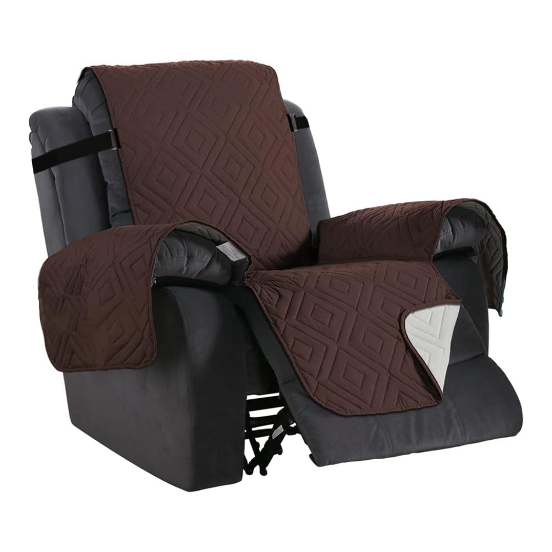 Smarcute 1 Seater Reversible Non-Slip Recliner Chair Cushion with Straps