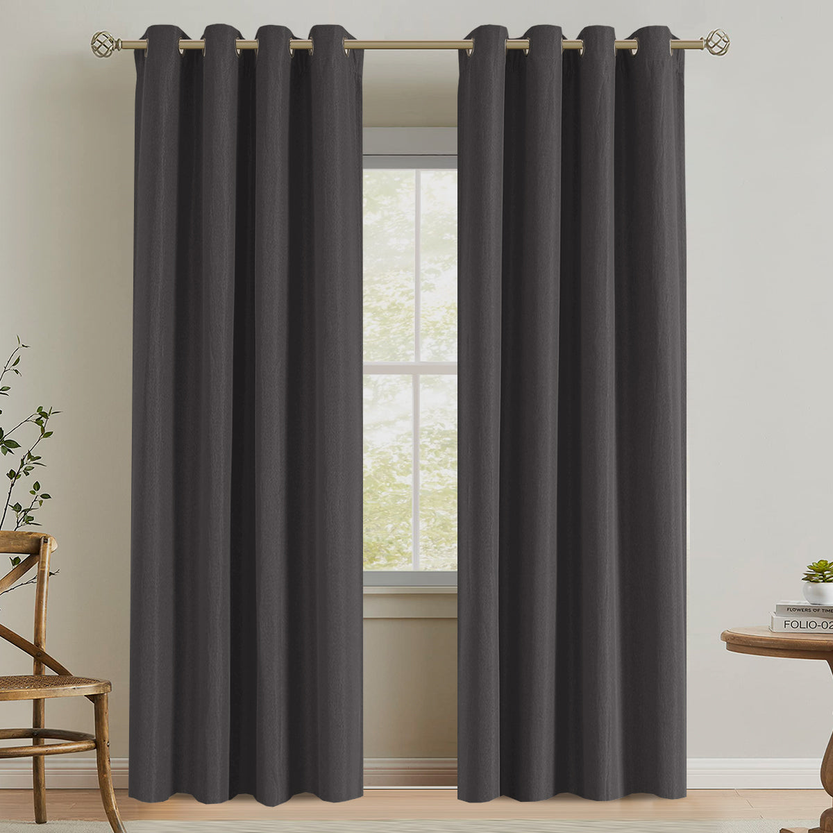 Tessalyn Blackout Rough Textured Faux Linen Curtains