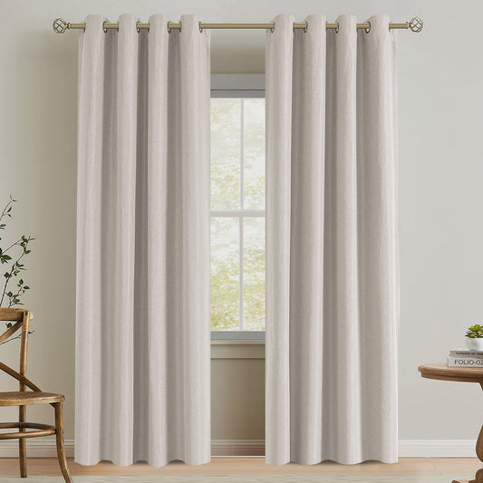 Tessalyn Blackout Rough Textured Faux Linen Curtains