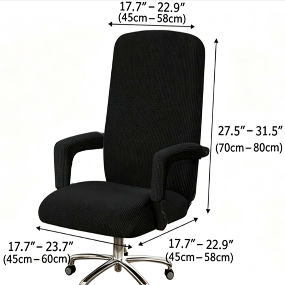 Smarcute High Stretch Office Chair Cover Jacquard Fabric Large Size
